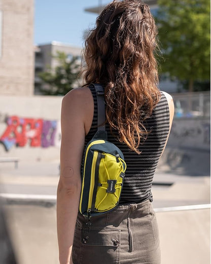 WATERFLY Lightweight Small Fanny Pack: 1.5L Mini Slim Crossbody Waist Belt Hip Bag with RFID Blocking, Anti-Theft & Water Resistant Pouch for Women Men Travel Hiking Running Walking EDC