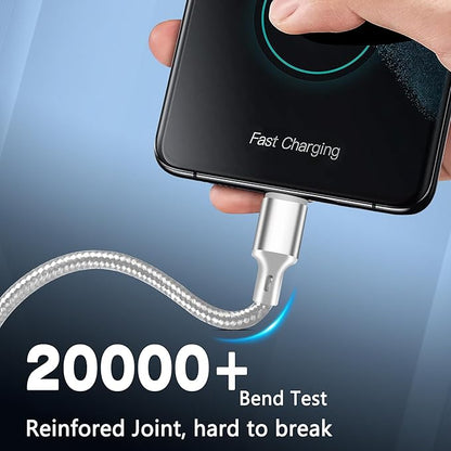 USB C to USB C Charger Cable, 5 Pack [3/3/6/6/10ft] Type C Fast Charging Cord High Data & Transfer Wire Compatible for iPhone 17/16/15 Plus/Pro Max iPad Pro Air Ps5 Controller Samsung Galaxy(Gray)