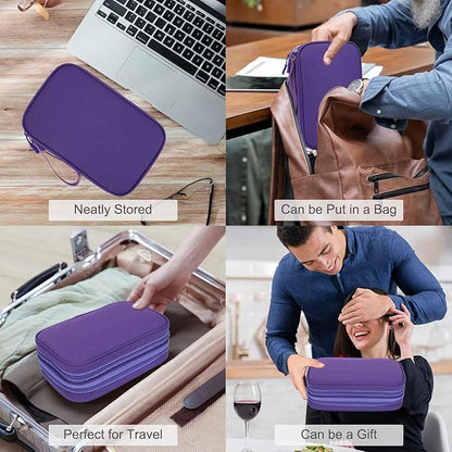 FYY Electronic Organizer, Large Travel Cable Organizer Bag Pouch Electronic Accessories Carry Case Portable Waterproof Double Layers All-in-One Storage Bag for Cable, Cord, Charger, Purple
