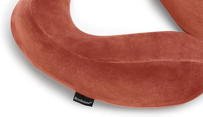 Brookstone Neck Travel Pillow - Lightweight Contoured Memory Foam Stuffable Travel Neck Pillow for Sleeping, Car, & Airplane, Size One Size, Terra Cotta