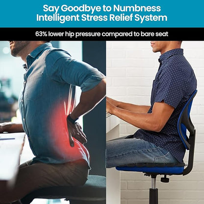 Sondor Travel Cushion, Inflatable seat Cushion, Suitable for Airplane Seats, Long-Distance Travel, Office wheelchairs and Other Portable seat Cushions (Black)