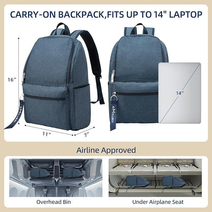 OMOUBOI Casual Daypacks Superbreak Backpack 14 inch Laptop Backpack for Women & Men Fits Tourism Business (Blue)