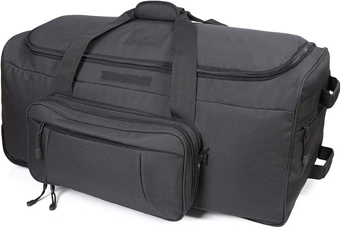 Heavy-Duty X-Large Military Tactical Wheeled Rolling Duffel Trolley Bag For Deployment Traveling Camping Sporting