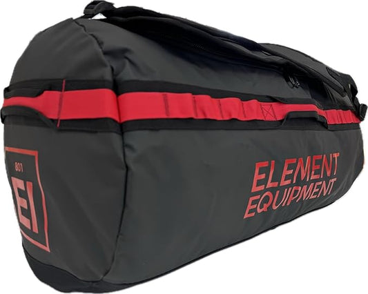 Element Equipment Trailhead Duffel Bag Shoulder Straps Waterproof Black/Red Small