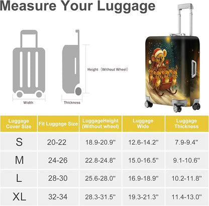 ANNA QUEEN Christmas Koala Luggage Cover, Cute Santa Koala with Reindeer Suitcase Protector, Washable Stretchable Travel Sleeve for 20-22 Inch Luggage