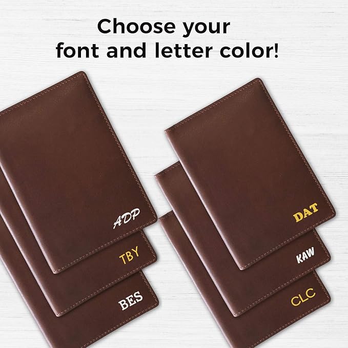 Personalized Monogrammed Toffee Leather RFID Passport Wallet