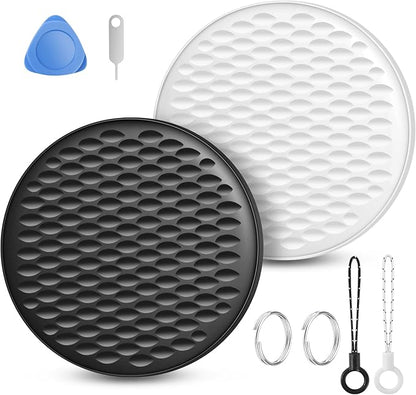 Air Tracker Tags-2 Pack, Bluetooth Tracker for Apple Find My (iOS Only), Smart Tracking Tag with 100dB Sound and Replaceable Battery, Key Finder Item Locator for Luggage Keys Wallet Backpack (Medium)