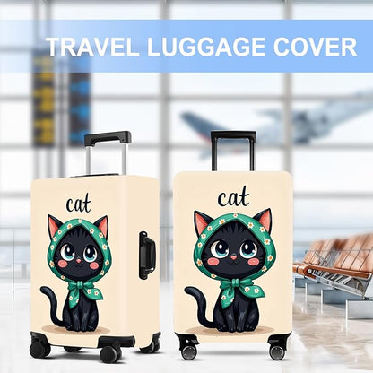Luggage Cover Washable Suitcase Protector Anti-Scratch,Stretchable Fit for 20-34Inch Luggage Durable Travel Bag Cover with Zipper Closure (Cat, XL(fits 32-34Inch suitcase))