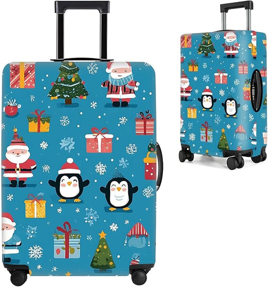 Christmas & Cute Animal Luggage Cover – Stretchable Waterproof Suitcase Protector, Holiday & Travel Luggage Sleeve, Multiple Patterns,S