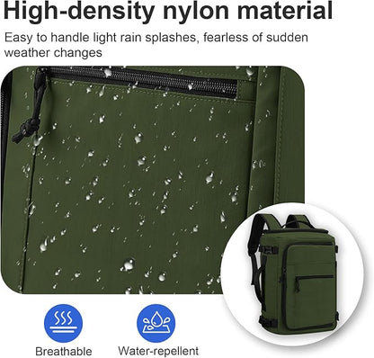 Carry On Travel Backpack Flight Approved Laptop Backpack Business Work Backpack for Women Men Large Capacity Casual Daypack with Wet/Dry Separation Pockets, Dark Green