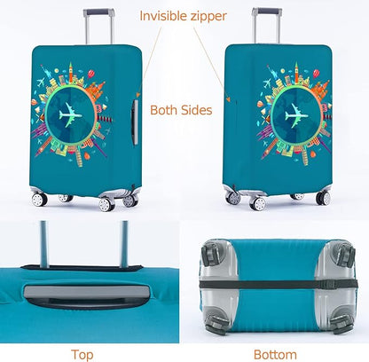 Travelkin Luggage Covers With Tag For Suitcases Tsa Approved,Suitcase Covers Protector Fit 18-32 Inch Luggage M(22-25inch suitcase)