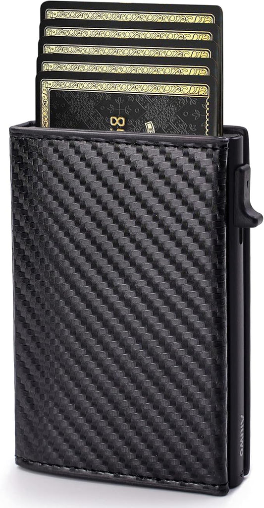 Aiuwo Wallet for Men,Mens Wallet Card Holder,Smart,Slim,Minimalist Wallet,Credit Cards Holder RFID Blocking Wallet (Card Wallet, Carbon Fiber)