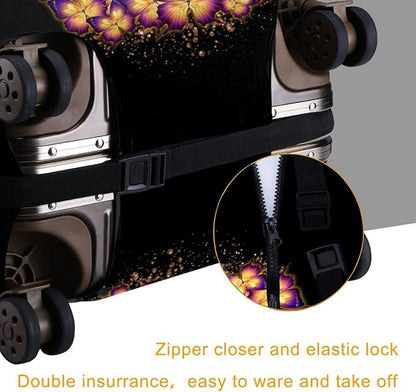 Travel Luggage Cover Washable Suitcase Protector Anti-Scratch Suitcase Cover Fits 18-32 Inch Luggage(M (for 22--24 inch luggage))