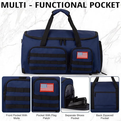 3-in-1 Tactical Garment Bag For Men,55L Large Capacity Convertible Suit Bag,Garment Bags For Hanging Clothes With Shoes Compartment, Multi-Functional Suit Bag For Travel Business