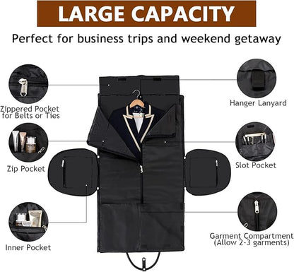Garment Bag for Travel Convertible Carry On Garment Bag Large Travel Duffel Bags for Women 2 in 1 Hanging Suitcase Suit Travel Bags for Women & Men 3pcs Set