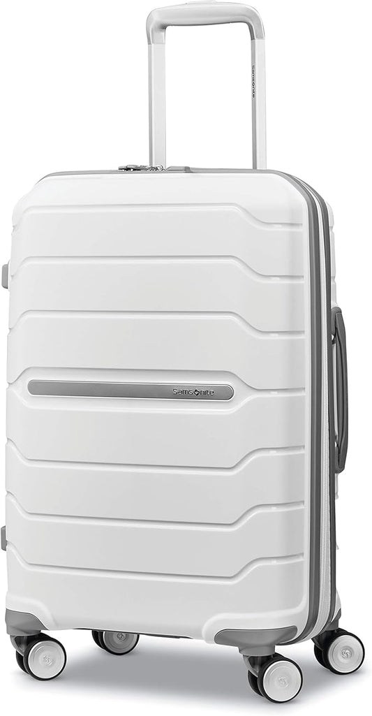 Samsonite Freeform Hardside Carry-On Luggage with Spinner Wheels - Hardshell Suitcase - TSA, Airline-Approved - Expandable Hard Shell, Smooth Rolling Wheels for Lightweight Travel - White