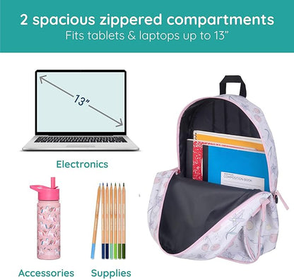 Wildkin JumpOff Jo 15-inch Kids Backpack – Durable, Adjustable, Ideal for School - Fairy Blossom