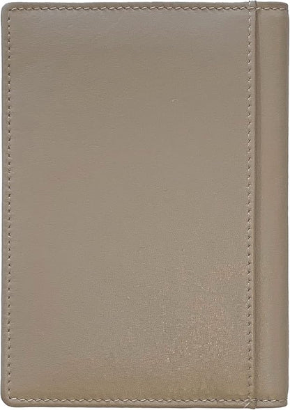 Personalized Monogrammed Taupe Leather RFID Passport Wallet