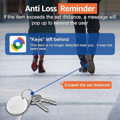 Smart Tags-4 Pack for Android Tracker Tags, Bluetooth Tracker, Work with Google's Find Hub App, Item Finder for Keys, Item Locator for Wallet, Suitcases (White)