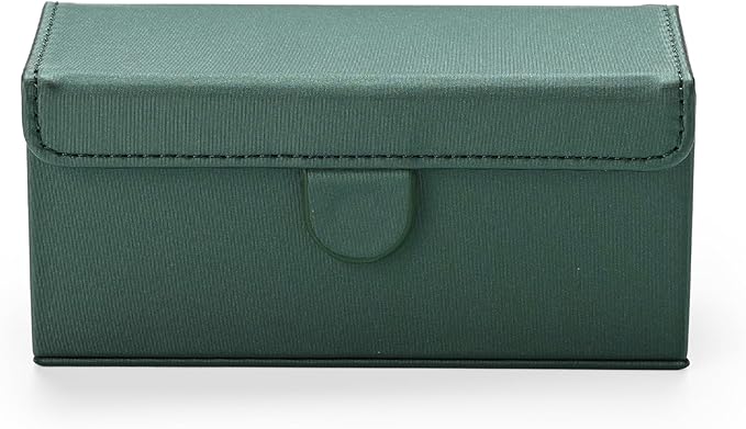 Leather Travel Jewelry Box, Portable Pocket Size Ring Box for Women, Mini Jewelry Travel Case Small Ring Holder Organizer with 12 Slots for purse(Green)