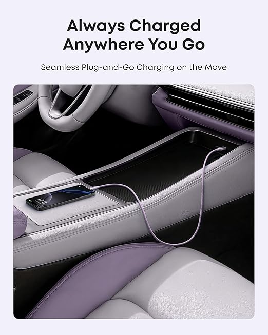 Anker Car Carplay Cable for iPhone 17 16 Pro Max Plus, Upcycled Braided USB A to USB C Car Charger Cord for Samsung Note20 and More (6FT,Violet)