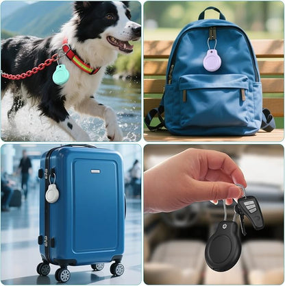 for AirTag Holder Waterproof Case with Keychain, Hidden Air Tags-4 Pack for Apple Air Tag Holder with Wire Cable Lock Key Ring Chain Air Tagholder Accessories for GPS Item Tracker Kids,Keys,Luggage