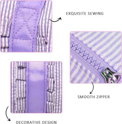 Gabigaba Kids Travel Overnight Bag Seersucker Carry On Lightweight Weekender Duffel Bag for Boys and Girls (Pleated Purple)