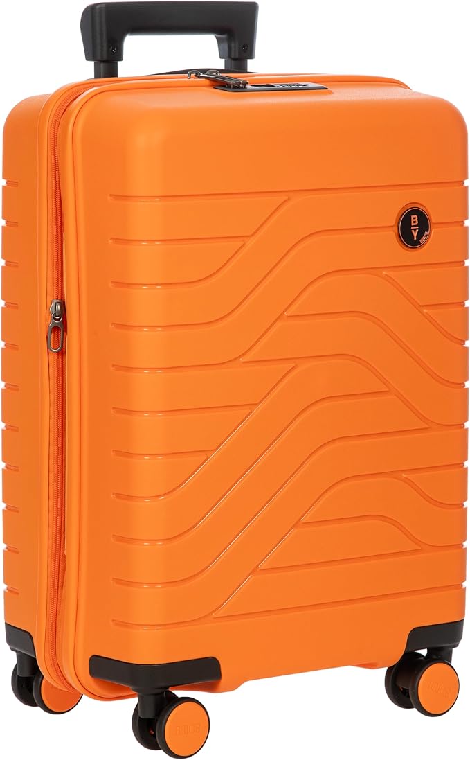 Bric's B|Y Ulisse Spinner Carry-On Suitcase, Lightweight Expandable Hard Shell Luggage with TSA Lock and Smooth 360° Wheels 21 Inch – Orange
