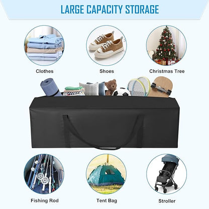 52" Sports Duffle Bag - 163L Extra Large Travel Duffel Luggage Bag with Upgrade 2-way Lockable Zippers, Durable & Water Resistant (52" Black)