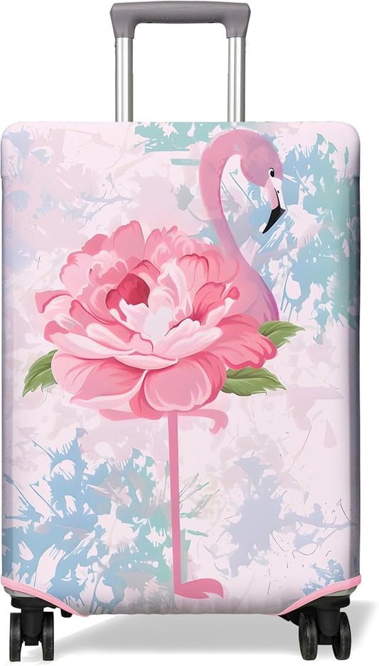 Travel Luggage Cover Suitcase Protector Fits 18-32 Inch Wheel Covers PatternedTravel Related Items Flower Luggage Protector Elastic M