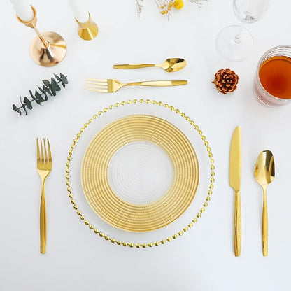 Gold 20-Piece Silverware Set,Stainless Steel Flatware Utensils Cutlery Set for 4,Including Steak Knife Fork and Spoon,Dishwasher Safe,Modern Tableware for Home & Dining