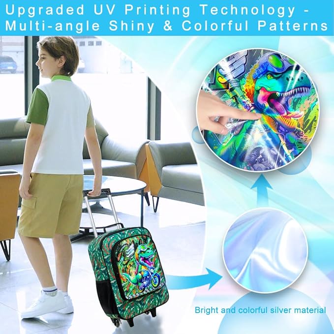 KLFVB Kids Luggage for Boys Girls, Cute Rolling Wheels Suitcase for Toddler, Children Travel Carry on Suitcase