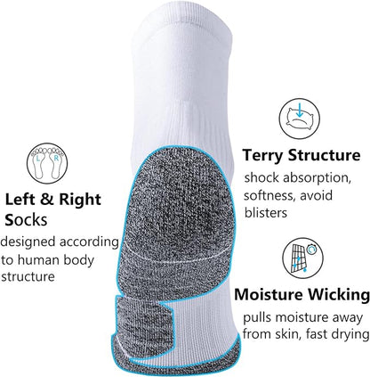 CWVLC Compression Athletic Quarter Socks Cushioned for Men Women