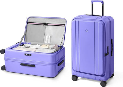 NINETYGO Medium Checked Luggage 24 Inch, Top Opening Luggage Checking In Luggage, Expandable, PC Hard Shell, Larger Capacity Checked, TSA Lock, 360° Spinner Wheels (Purple)