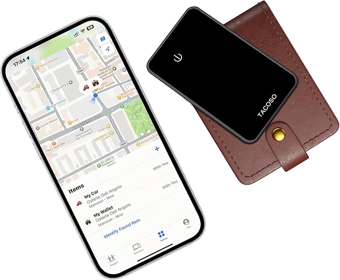 Wallet-Tracker-Card for Apple Find My (iOS Only), MFi Certified Bluetooth-Wallet-Tracking-Finder, Slim-Credit-Card-Tracker for Purse, Luggage & Travel Items with 2-Year Battery, IPX6 1 PCS