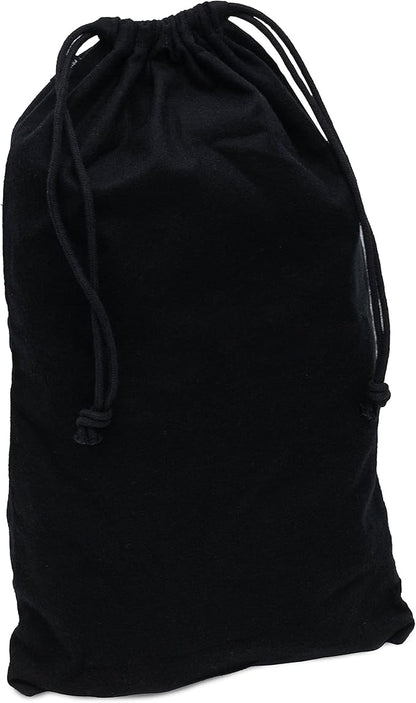 ZENPAC Cloth Bags, Black Duster Flannel Boot Storage with Drawstring Closure, Washable Breathable Cotton Fabric for Shoe, Luggage, 12.5x20.5, 2 Pack