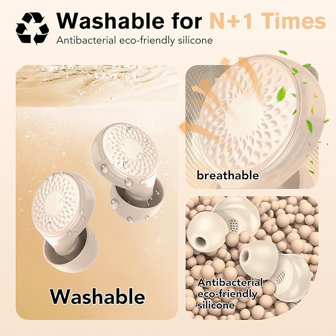 Ear Plugs for Sleeping,Noise Cancelling Silicone Earplugs,45 dB,Soft and Reusable,Hearing Protection with 8 Earpieces in 4 Sizes(XS/S/M/L),Carrying Bag,for Sleeping,Concert,Travelling,White