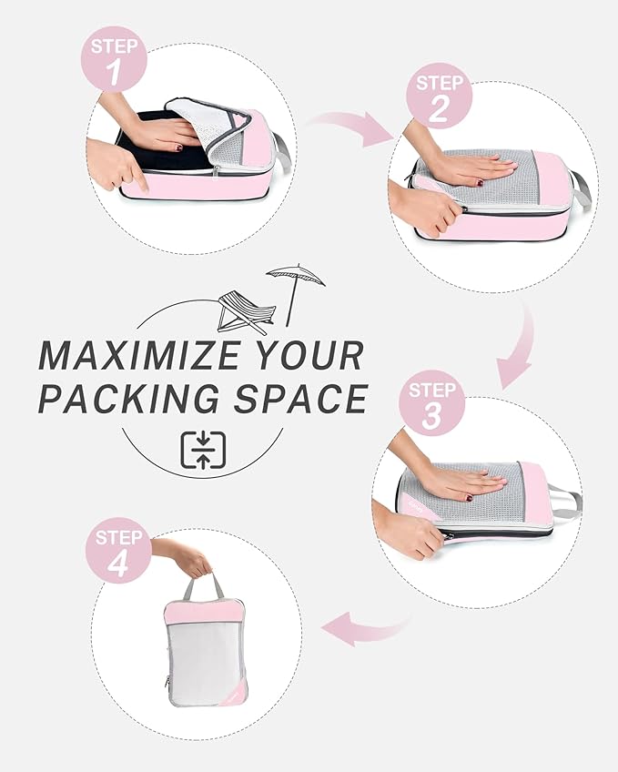 Compression Packing Cubes, Gonex Extensible Storage Mesh Bags Organizers