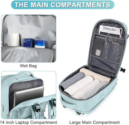 Large Personal Item Travel Backpack For Women Men Airline Approved Carry On Backpack Flight Approved Waterproof Sports Luggage Backpack Casual Daypack Small Hiking Backpack