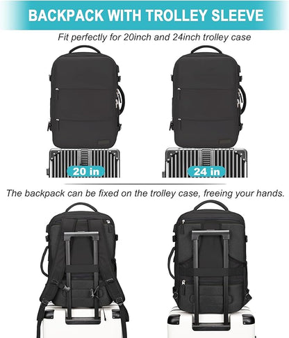 Carry On Backpack, 42L Flight Approved Travel Backpack for Men Women,Airline Approved Gym Backpack Waterproof Business Laptop Daypack Laptop Backpack,Casual Daypack for Business Weekend Hiking