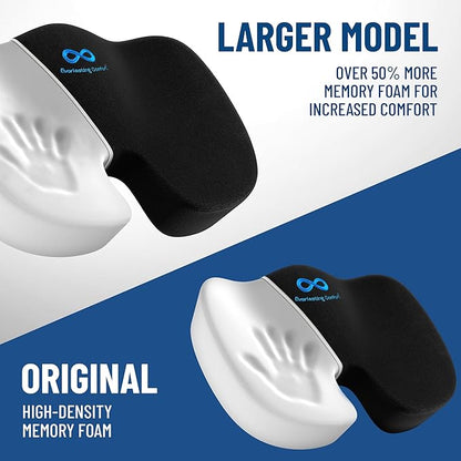 Everlasting Comfort Doctor Recommended Memory Foam Seat Cushion for Office Chairs & Car - Ergonomic Office Desk Accessories - Cushions for Tailbone Pain Relief, Sciatica & Back Support Pillow