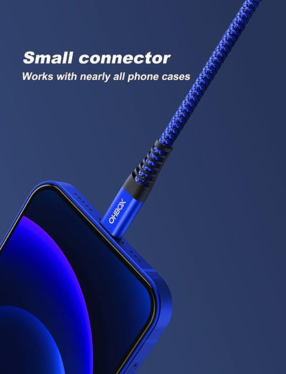 iPhone Charger Cable 6FT, USB to Lightning Cable 3Pack Braided USB iPhone Charger Fast Charging Cable iPhone Cord Compatible with iPhone 14/13/12/11/Pro/Max/Mini/X/Plus/8/7/6/5S/SE/Plus/iPad and More