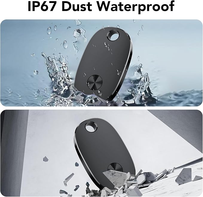 Tracker Tags-4 Pack, Bluetooth Tracker Works with Apple Find My APP (iOS Only), Keys Finder and Item Locator for Luggage, Backpack, Suitcases, Replaceable Battery, IP67 Waterproof weTag pro