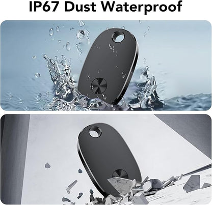 Tracker Tags-4 Pack, Bluetooth Tracker Works with Apple Find My APP (iOS Only), Keys Finder and Item Locator for Luggage, Backpack, Suitcases, Replaceable Battery, IP67 Waterproof weTag pro