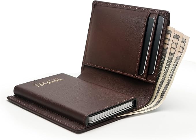 Revelot Cardholder Wallet/Genuine Leather with RFID Blocking / W1 (Coffee Nappa)
