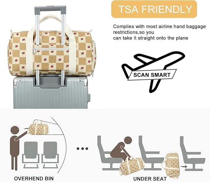 BLUBOON Duffle Bag Girls Kids Cute Gym Bag with Shoes Compartment & Wet Separation Waterproof Sports Overnight Travel Bag