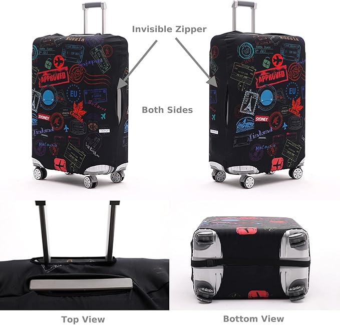 Travelkin Luggage Covers With Tag For Suitcases Tsa Approved,Suitcase Covers Protector Fit 18-32 Inch Luggage XL(29-32inch suitcase)