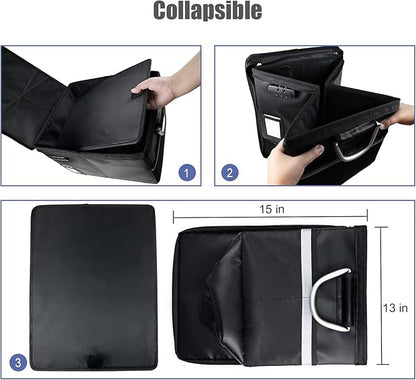 Fireproof Document File Organizer Box, Fireproof Safe Box with Lock, Portable Office Storage Cabinet for Hanging Letter/Legal Folder 16.1 x 12.9 x 11in