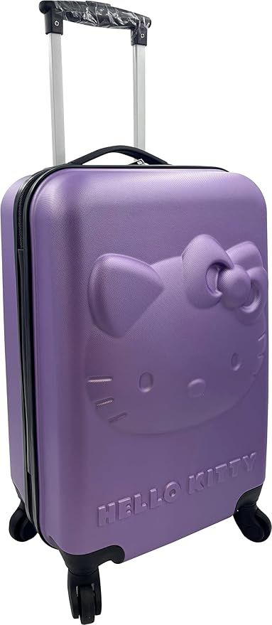 Fast Forward Kids Licensed Hard-Side 21” Spinner Luggage Lightweight Carry-On Suitcase (Hello Kitty)