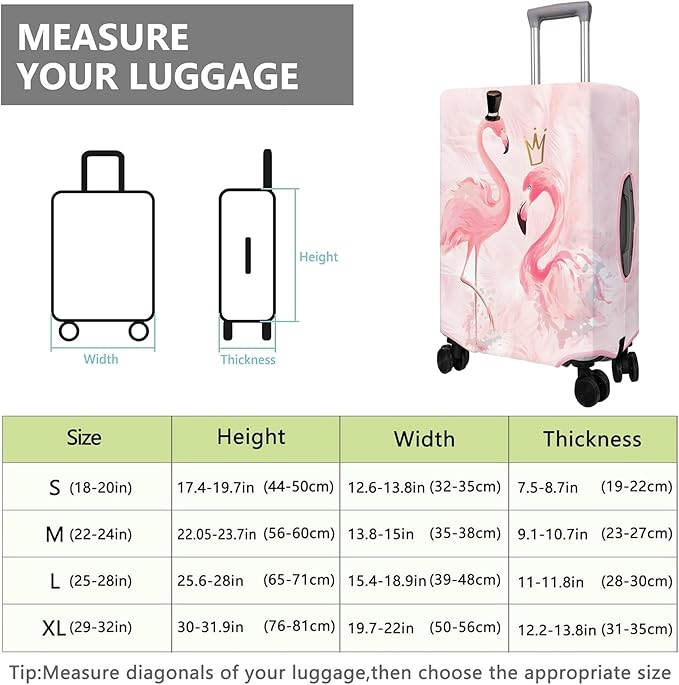 Travel Luggage Cover Suitcase Protector Fits 18-32 Inch Wheel Covers PatternedTravel Related Items Flower Luggage Protector Elastic XL